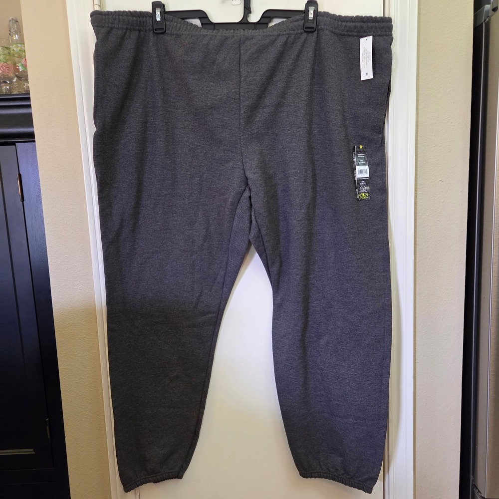 Athletic Works Mens 4XL Charcoal Grey Heather Fleece Sweatpants AW13703FB NWT